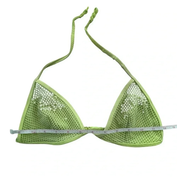 Yellow fishnet bikini top with lining inside and straps. Size Small summer swim - Picture 8 of 8